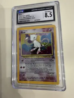 CGC 8.5 NM/ MINT + Pokemon Mew #9 Holo Black Star Promo 2000 League Rare - Image 3