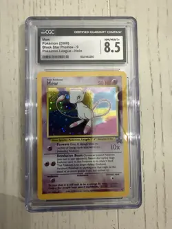 CGC 8.5 NM/ MINT + Pokemon Mew #9 Holo Black Star Promo 2000 League Rare - Image 5