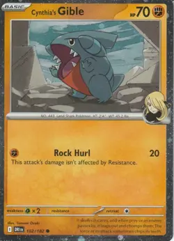 POKEMON - CYNTHIA'S GIBLE - 102/182 - DESTINED RIVALS - COSMO HOLO - Image 1