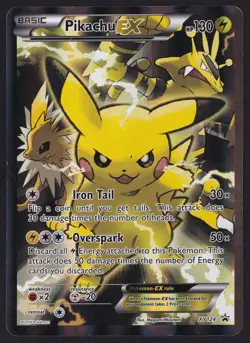 Pokemon Pikachu EX XY124 Full Art Black Star Promo Jumbo - Image 1