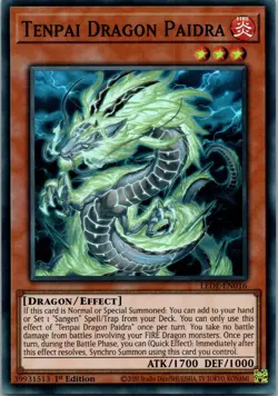 Yugioh Tenpai Dragon Paidra LEDE-EN016 1st Edition Super Rare NM - Image 1