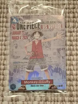 One Piece Monkey.D.Luffy US College Rutgers Basketball Promo Card & Poster - Image 1