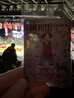 One Piece Monkey D. Luffy US Voyage College Basketball Card Rutgers IN HAND - Image 1