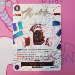 One Piece TCG GEAR TWO Luffy OP11-080* Event Manga Card Alt Art - Image 1