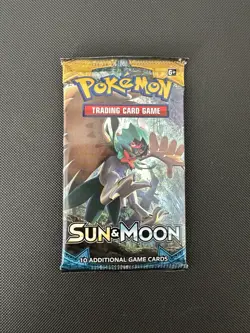 Pokemon TCG Sun And Moon Base Set 1x Booster Pack 10 Cards NEW SEALED - Image 1