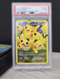 Pokemon Card XY Generations Radiant Collection #RC29 Full Art Pikachu 2016 PSA 7 - Image 3