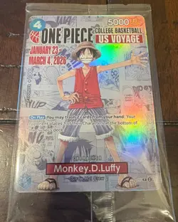 SET OF TWO! One Piece Monkey.D.Luffy College BasketballPromo Card Sealed Rutgers - Image 1