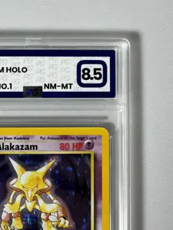 PG Grading 8.5 Alakazam 1999 Base Set 1/102 Holo Pokemon Card NM-MT - Image 3