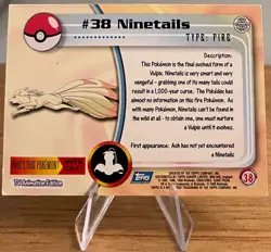 Ninetails #38 Pokemon Topps Trading Cards TV Animation Edition Collectable Card - Image 2