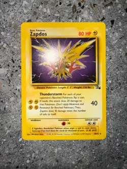 Pokemon TCG Cards Zapdos 30/62 Fossil Rare LP - Image 3