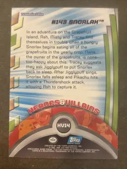 Pokemon #143 Snorlax Card HV14 Series 3 Heroes & Villains Topps TV Animation LP - Image 2