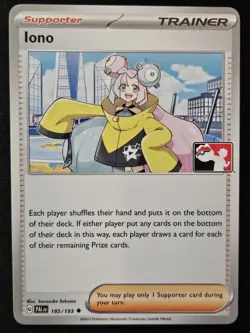 Iono 185/193 Play! Prize Pack Series 4 Promo Non Holo Pokemon Trading CG 2023 NM - Image 1
