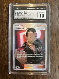 Pokemon TCG Giovanni's Exile Trainer Full Art 67/68 Hidden Fates GEM MINT 10 - Image 1