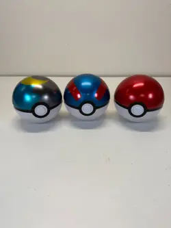 Pokemon Greatball Pokeball Premier Ball Pokeball Tins Lot Of 3 (EMPTY) - Image 1