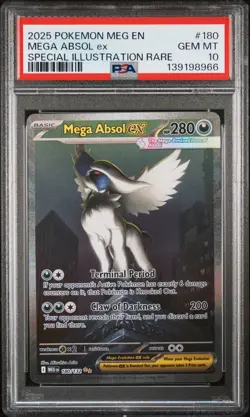 2025 POKEMON MEGA EVOLUTION SPECIAL ILLUSTRATION RARE MEGA ABSOL EX PSA 10 - Image 1