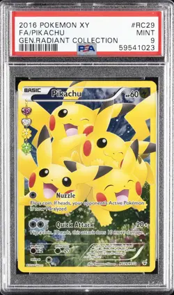 2016 POKEMON XY GENERATIONS RADIANT COLL #RC29 FULL ART/PIKACHU PSA 9 - Image 1