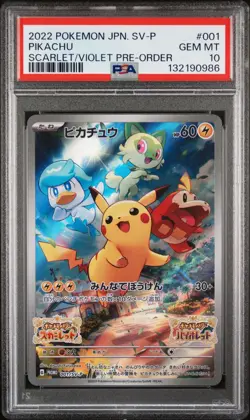 PSA 10 Pikachu 001/SV-P Pokemon SV Promo Japanese 2022 Scarlet/Violet Pre Order - Image 1