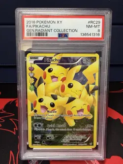 Pokemon TCG Pikachu (Full Art) XY Generations Radiant Collection RC29/RC32 PSA 8 - Image 1