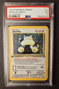 Pokemon Snorlax 11/64 1st Edition Jungle Holo - PSA 5 Fresh Grade - Image 1