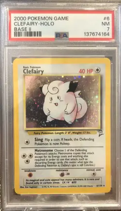 2000 Pokemon Clefairy-Holo Base Set 2 6/130 Psa 7 FRESH SLAB!!! - Image 1