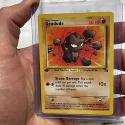 Pokemon TCG Geodude Fossil 47/62 1st Edition Common Pokemon Nintendo WOTC LP Vtg - Image 1