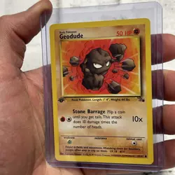 Pokemon TCG Geodude Fossil 47/62 1st Edition Common Pokemon Nintendo WOTC LP Vtg - Image 2