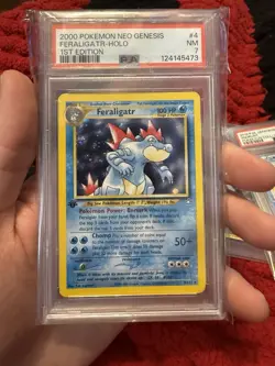 2000 POKEMON NEO GENESIS 1ST EDITION #4 FERALIGATR-HOLO PSA 7 - Image 1
