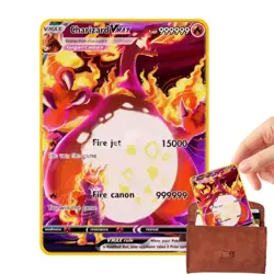 HP 999999 Charizard VMAX Gold Metal Pokemon Card Collectible Gift/Display - Image 2