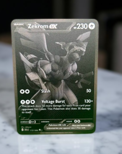 Zekrom ex Gold Metal Pokemon Card Collectible Gift/Display Stainless Steel - Image 1