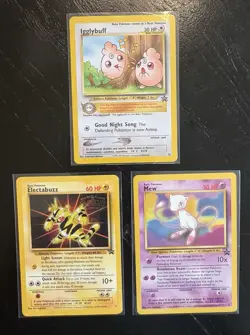 Lot Of 3 Promo Pokemon Cards Includes Mew, Igglybuff And Electabuzz - Image 1