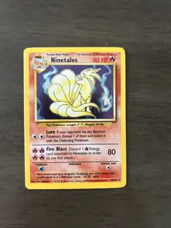 Pokemon TCG Ninetales Holo Unlimited Rare Card Base Set 12/102 MP Condition - Image 1