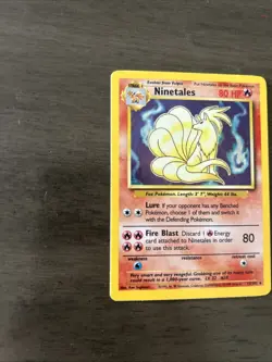 Pokemon TCG Ninetales Holo Unlimited Rare Card Base Set 12/102 MP Condition - Image 2
