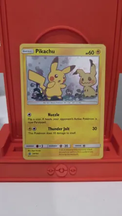 Pokemon 2019 Pikachu SM162 Sun & Moon Black Star Promo Holo Card LP To MP - Image 1