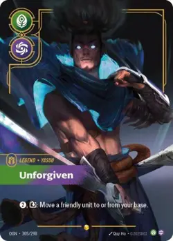 Riftbound Yasuo Unforgiven (Overnumbered) NM Foil Origins - Image 1