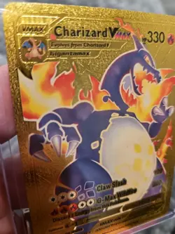 Charizard Vmax Gold Foil Fan Art Vinyl Textured Collector Card - Image 4