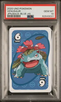 PSA 10 GEM MINT Japanese Venusaur UNO Blue 6 Pokemon Trading Card Game 2020 - Image 1