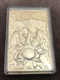 Pokemon Charizard 23k gold plated Trading card with Case Protection - Image 1