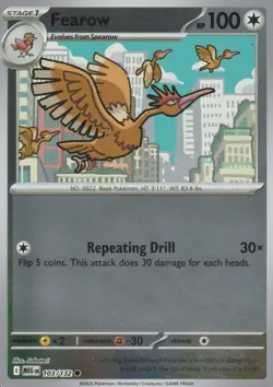 POKEMON - FEAROW - 103/132 - MEGA EVOLUTION - REVERSE HOLO - Image 1