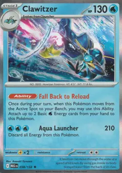 POKEMON - CLAWITZER - 038/132 - MEGA EVOLUTION - HOLO - Image 1
