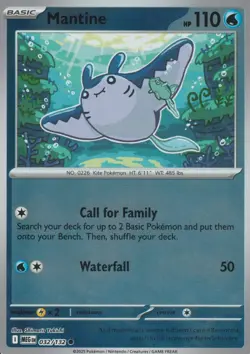 POKEMON - MANTINE - 032/132 - MEGA EVOLUTION - REVERSE HOLO - Image 1