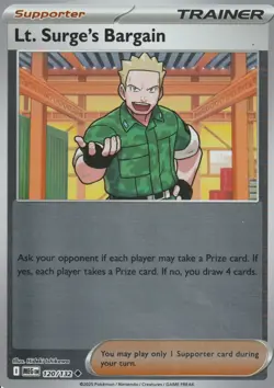 POKEMON - LT . SURGE'S BARGAIN - 120/132 - MEGA EVOLUTION - REVERSE HOLO - Image 1