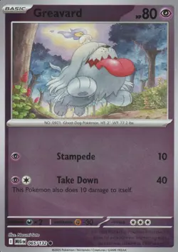 POKEMON - GREAVARD - 065/132 - MEGA EVOLUTION - REVERSE HOLO - Image 1