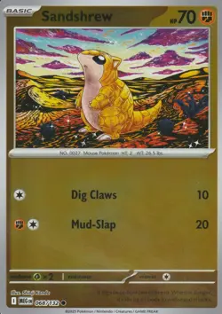 POKEMON - SANDSHREW - 068/132 - MEGA EVOLUTION - REVERSE HOLO - Image 1