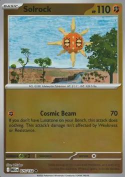 POKEMON - SOLROCK - 075/132 - MEGA EVOLUTION - REVERSE HOLO - Image 1
