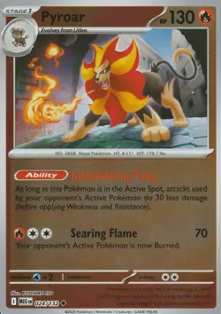 POKEMON - PYROAR - 024/132 - MEGA EVOLUTION - REVERSE HOLO - Image 1