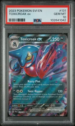 2023 POKEMON SVI EN-SCARLET & VIOLET #131 TOXICROAK EX PSA 10 - Image 1