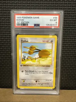 1999 Base Set 1st Edition Rare Doduo Pokemon PSA 6 48/102 - Image 1