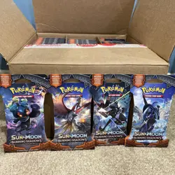 Pokemon Sun & Moon BURNING SHADOWS 4 Sleeved Booster Packs TCG Pack Art Set.. - Image 1