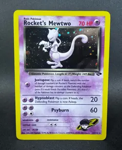 Rocket's Mewtwo 14/132 Gym Challenge Unlimited Holo Vintage Pokemon TCG - M3 - Image 3