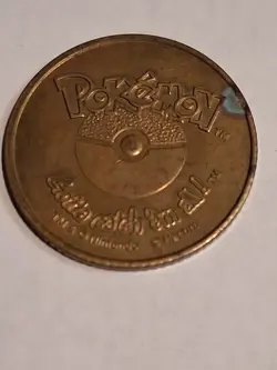 Vtg Lot Of 2 1999 Hasbro Pokemon Gold Battle Coins, Game - Image 4